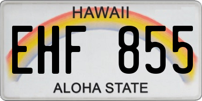 HI license plate EHF855