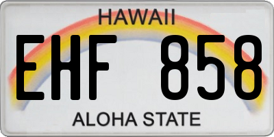 HI license plate EHF858