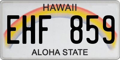 HI license plate EHF859