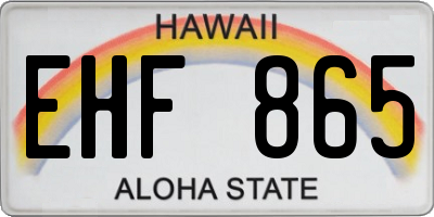 HI license plate EHF865