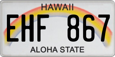 HI license plate EHF867