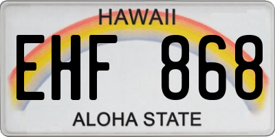 HI license plate EHF868