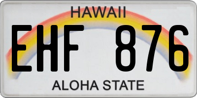 HI license plate EHF876