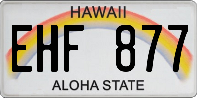 HI license plate EHF877