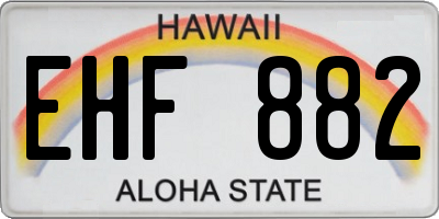 HI license plate EHF882