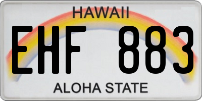 HI license plate EHF883