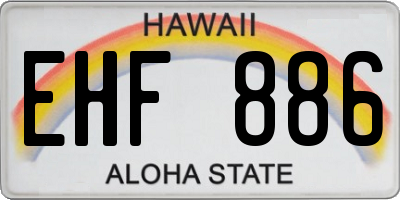 HI license plate EHF886