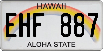 HI license plate EHF887