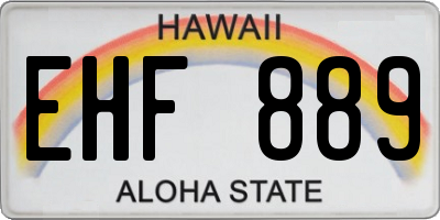 HI license plate EHF889