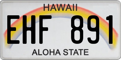 HI license plate EHF891