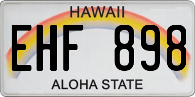 HI license plate EHF898
