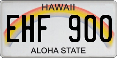 HI license plate EHF900
