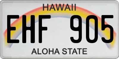 HI license plate EHF905
