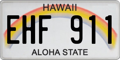 HI license plate EHF911