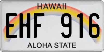 HI license plate EHF916