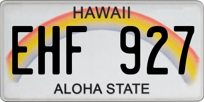 HI license plate EHF927