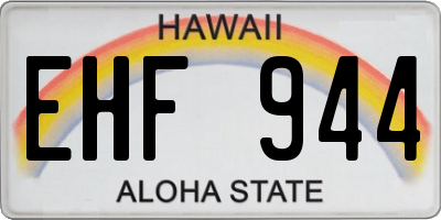 HI license plate EHF944