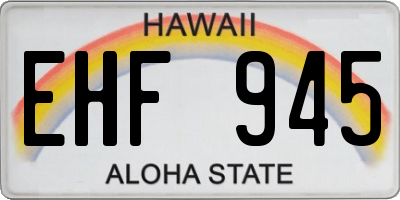 HI license plate EHF945