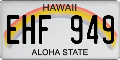HI license plate EHF949