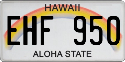HI license plate EHF950