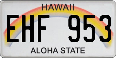 HI license plate EHF953