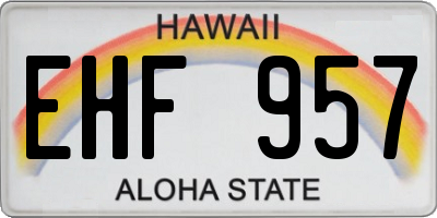 HI license plate EHF957