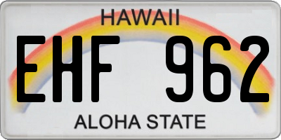 HI license plate EHF962