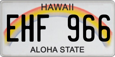 HI license plate EHF966