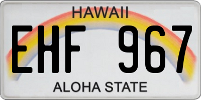 HI license plate EHF967