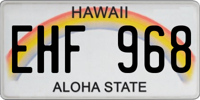 HI license plate EHF968