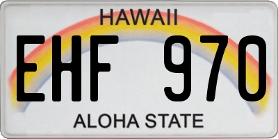 HI license plate EHF970