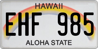 HI license plate EHF985