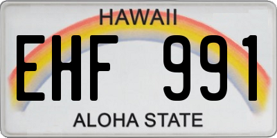 HI license plate EHF991