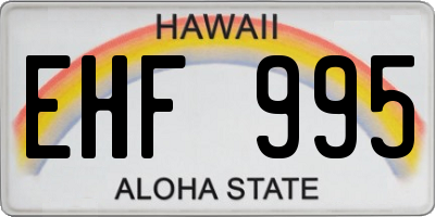HI license plate EHF995