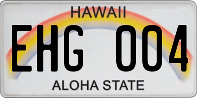 HI license plate EHG004