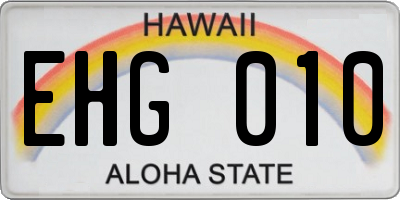 HI license plate EHG010
