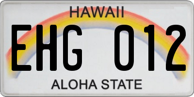 HI license plate EHG012