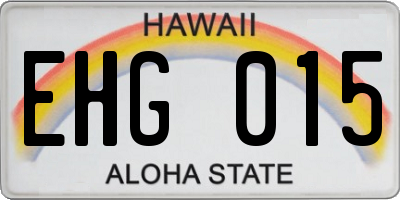 HI license plate EHG015
