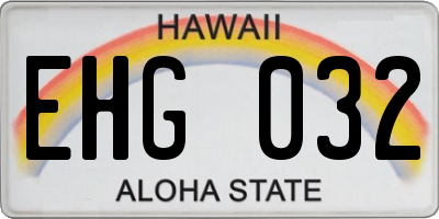 HI license plate EHG032