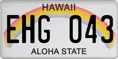 HI license plate EHG043