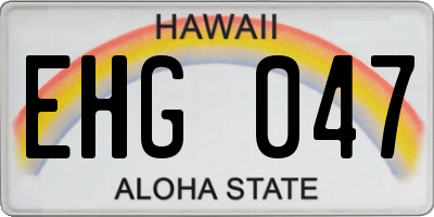 HI license plate EHG047