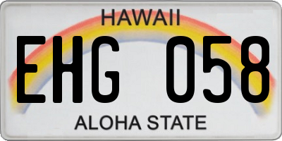 HI license plate EHG058