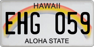 HI license plate EHG059