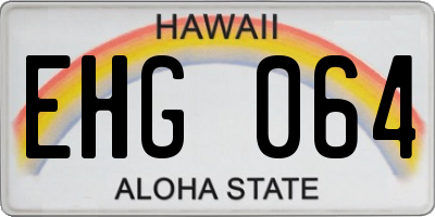 HI license plate EHG064