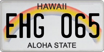 HI license plate EHG065