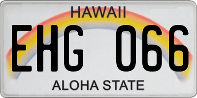HI license plate EHG066