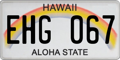 HI license plate EHG067