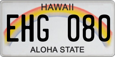 HI license plate EHG080
