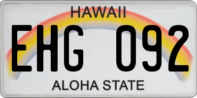 HI license plate EHG092