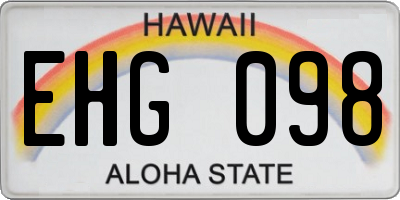 HI license plate EHG098